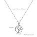 VceTd Silvery Tree of Life Pendant Necklace, Stainless Steel, Adjustable 17.9