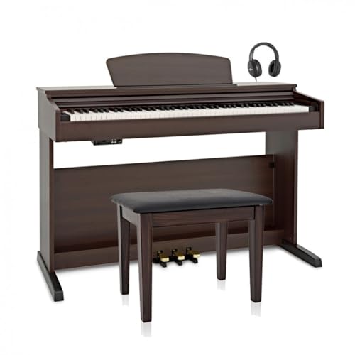 Pack avec Piano Numérique DP-10X par Gear4music + Tabouret, Dark RW
