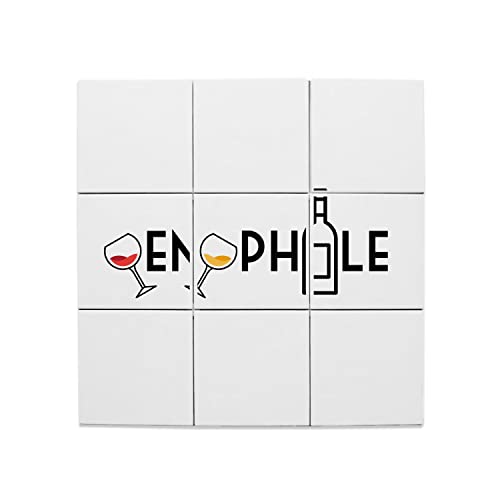 Carreaux Céramique Décoratif Oenophile Vin France Tableau Mural 60x60cm pour Déco Cuisine