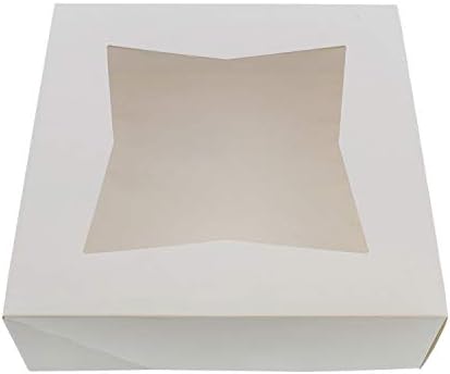 SpecialT | Easy Popup Pie Boxes with Window, Bakery Box for Pie Boxes 8x8x2.5 Inch - 8 Inch Pie Boxes White 15-Pack