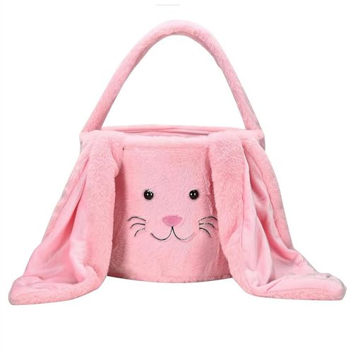 SSKFHGI Easter Bunny Basket for Kids, Fluffy Easter Egg Hunt