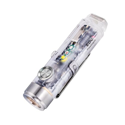 RovyVon A8 Pocket Torch 650 Lumen High Lumen Rechargeable Keychain Flashlight with Lockout Mode, Red, Waterproof for Home, Outdoors