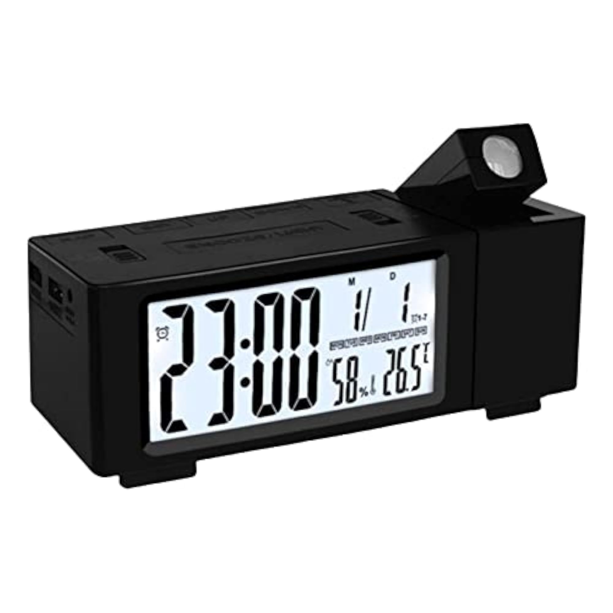 Projection Alarm Clock with 180 Degree Projector, LED Display