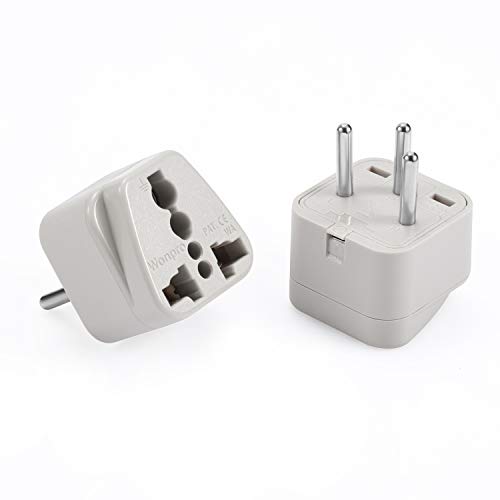 Wonpro Israel Travel Plug Adapter (Type H, Grounded) - CE Certified - 2