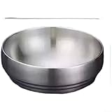 Cuenco de fideos fríos hecho de acero inoxidable grueso con aislamiento de doble capa para evitar la transferencia de calor y evitar quemaduras (plata, 21 cm)