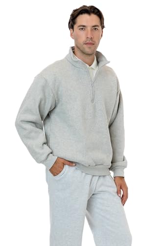 HFX428 - Heavy Fleece Half Zip Sweater, Oversized Warm Casual Layer, Made in USA