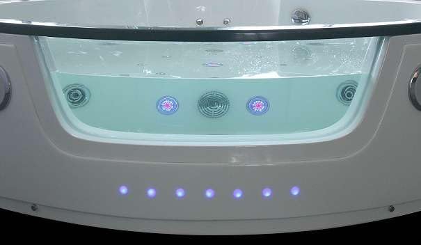 Whirlpool Milano 140x140 cm – wanna z hydromasażem dla 2 osób, 14 hydrodysz, 8 dysz powietrznych, LED, Bluetooth, ogrzewanie, dezynfekcja ozonowa, akryl