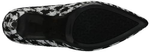 Karl Lagerfeld Paris Women's Royale Tweed Pointed Toe Dress Pump, Black/White, 7.54