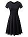 Women Short Sleeve Round Neck Summer Casual Flared Midi Dress