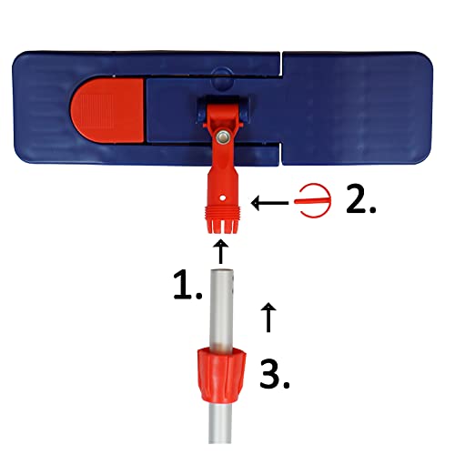 Sonty 1 Stück Wischmopp Set 40cm, Klapphalter Magnet, Mopstange Alu, Microfaser Mopp (1) – Bild 4