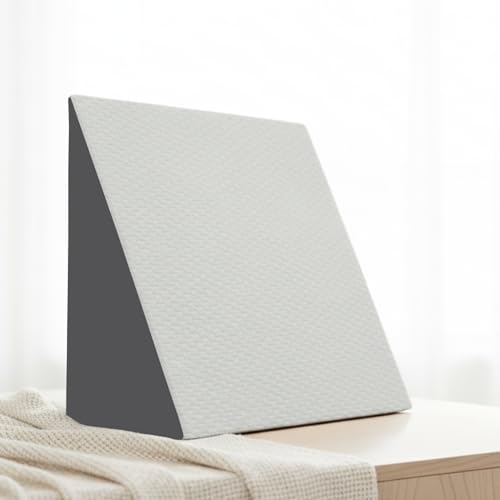 Image of SleepyHug Ortho Wedge Pillow Plus for GERD & Acid Reflux Relief | Firm HR Foam Incline Support Pillow for Sleeping, Reading & Post-Surgery Recovery | 21x19x10 Inches, White & Grey