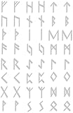 Samunshi® Aufkleber Elder Futhark Runen Set für Auto Motorrad Wikinger Vikings Germanen in 9 Größen und 25 Farben (20x30cm Silber)