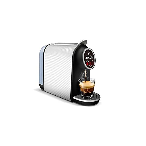 SanSiro Smart Lifestyle Kapselmaschine Weiß | Espresso, Ristretto und Lungo Taste | 0,8 Liter Wassertank | 19 Bar…