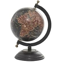 Deco 79 Mango Wood Globe, 6" x 5" x 9", Black