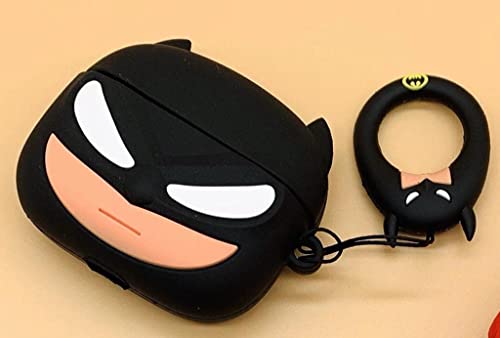 Image of For Airpods Pro 2019 Pouch Case Cover Headphones Soft Silicone Cartoon Character Cover With Keychain,360-Degree Protection (Bat Man)Multi-coloured