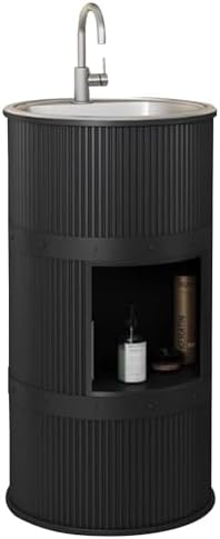 Modern Freestanding Pedestal Bathroom Sink - One Piece Floor Standing Basin for Indoor & Outdoor Use, Stylish Design, Space-Saving, Easy Installation, Durable Construction