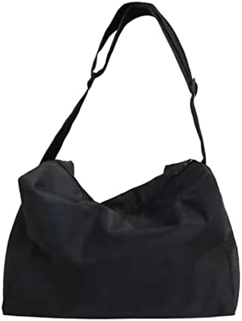 ROIPIN Lightweight Expandable Shoulder Strap Travel Duffel Bag, Casual Hobo Bag Shopping Large Capacity Crossbody Sports Tote Gym for Woman man (Black, Unisex ), XX-Large