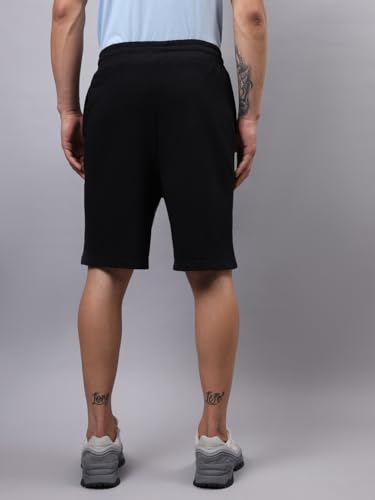Image of Bewakoof Men's Typography Oversized Fit Cotton Blend Shorts