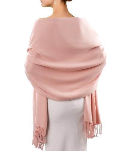 FURTALK Womens Scarf Ladies Pashmina Shawls and Wraps Large Soft Warm Blanket for Gifts Winter, Pink