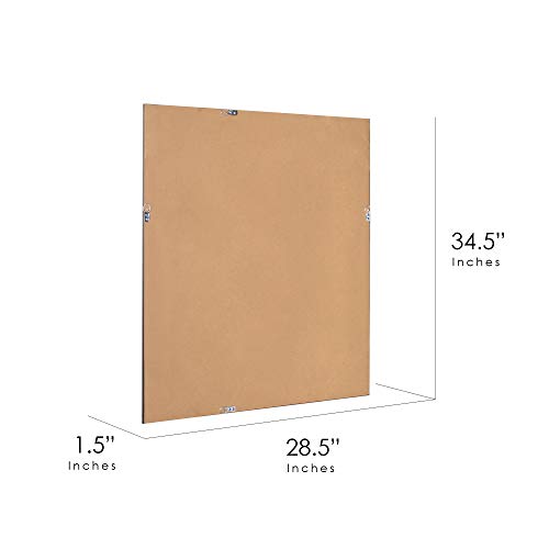 Head West Decorative Espresso Beveled Mirror | Rectangular Shaped - Horizontal & Vertical Mount - Ideal For Bathroom And Living Room Decor - 28.5 X 34.5 Brown #TOP6