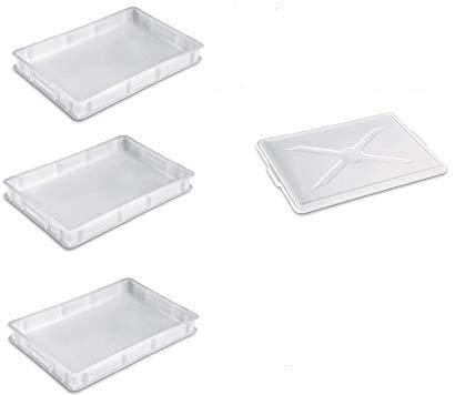 BOTTIGLIERI CASALINGHI Tris Cassetta Portaimpasto Service 60x40xh10, Sovrapponibili con 1 Coperchio