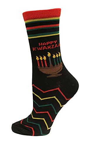 Image of Hot Sox Unisex Happy Kwanzaa Crew Socks 1 Pair