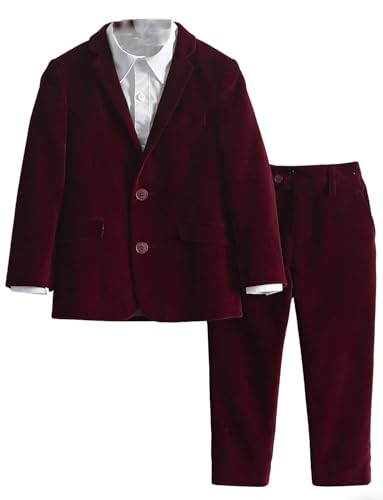 Costume de velours garçon pour baptême et grande fête