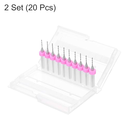 QUARKZMAN 2 Set (20Stück) PCB Bohrer Set 1/8\ Schaft 1mm, Wolframkarbid Mikro Spiralbohrer Werkzeuge Für Leiterplatten Schmuck Plastik Holz Weichmetall