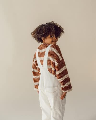 Toddler Baby Girl Boy Striped Sweater Vintage Crewneck Knitted Pullover Sweatshirt Fall Winter Clothes(Brown,2-3T) #TOP1