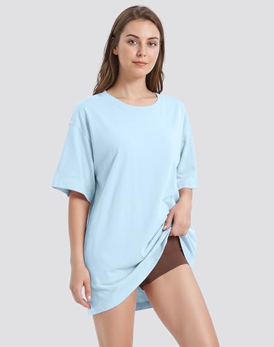 Image of VIUTIL Womens Oversized T Shirt Dress Short Sleeve Crewneck Cotton Mini Dress with Pockets 2026 Casual Summer Clothes