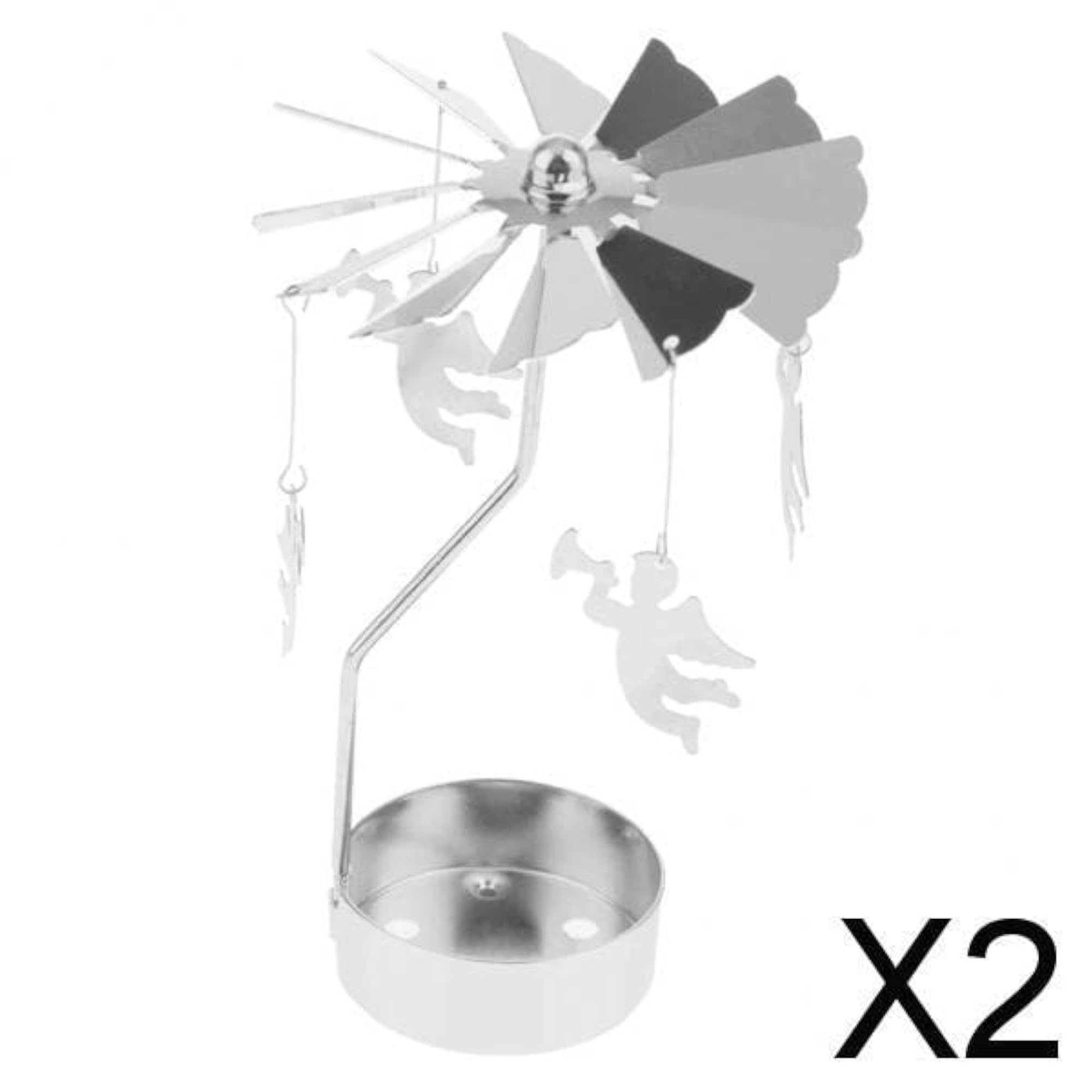 2X Christmas Decor Rotating Candle Holder, Candlestick