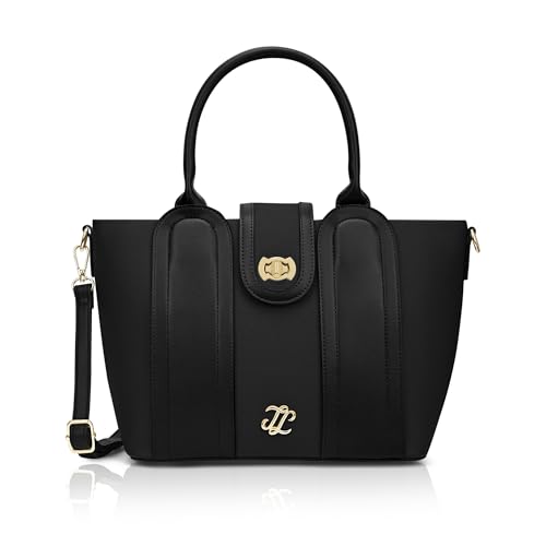Image of Lavie Signature Canva Lock Satchel Bag | Satchel Handbag for Work | Ladies Purse | Stylish Shoulder Bag | Gift for Women