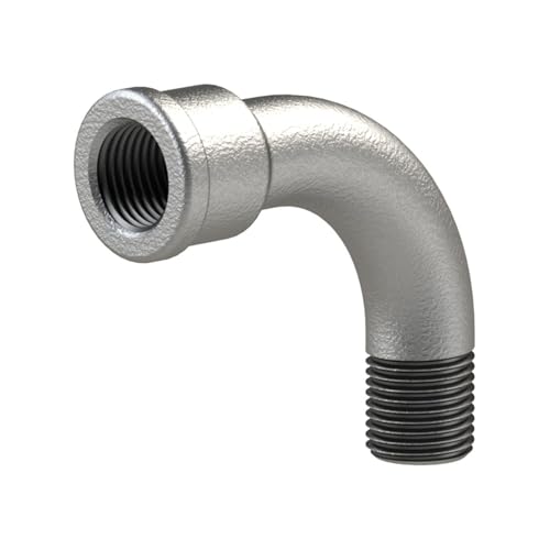 Arc 1 long 90° Rp/R 2 en fonte noire galvanisée pour plomberie