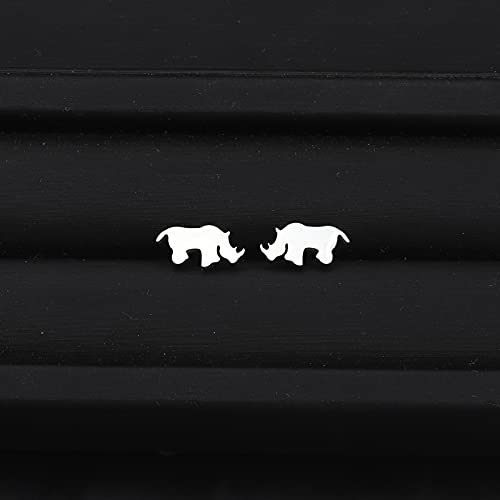 FAADBUK Rhino Stud Earrings - Rhinoceros Animal Jewelry Safari Wildlife Zoo Keeper Gift3