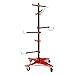 FURNITLEG Panel Tree Paint Stand, Free Standing Iron Panel Holder with 4 Universal Wheels & 6 Hooks, Adjustable Center Post Hang Automotive Doors Fenders Bumpers for Car Repair Shop Garage,Red+Black