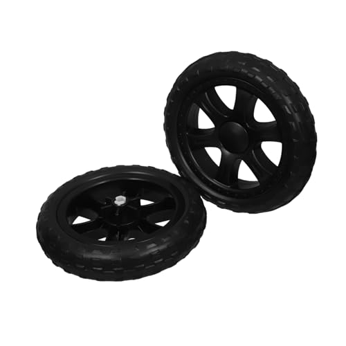 TOBBOMEY 2pcs Black Rubber Plate Caster Wheels Replacement for Foldable Shopping Cart Utility Cart and Bbq Grill Heavy Duty Rolling Accessories