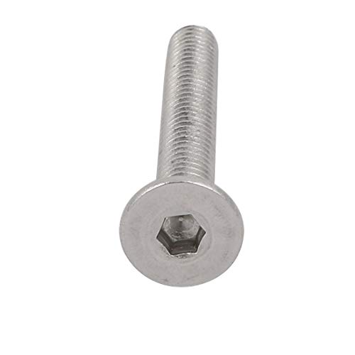 Sourcingmap 1/4-20 x 2" 304 Stainless Steel Flat Head Hex Socket Cap Screw Fastener 10pcs, Silver Tone - Image 3
