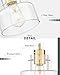 METWET 2 Pack Pendant Lights Kitchen Island, Brushed Gold Pendant Light Fixtures Over Island with Clear Glass Shade, 6