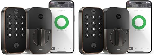 Image of Yale Security Assure Lock 2 Deadbolt, Oil Rubbed Bronze Smart Entry Door Lock with Wi-Fi Connected Keypad for Code and Remote Access with Back-Up Key, YRD410-WF1-0BP (Pack of 2)