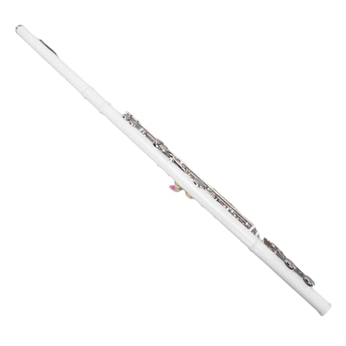ZJchao White Copper 16 Keys C Flute Instrument for Adults & Beginners with Offset G Key