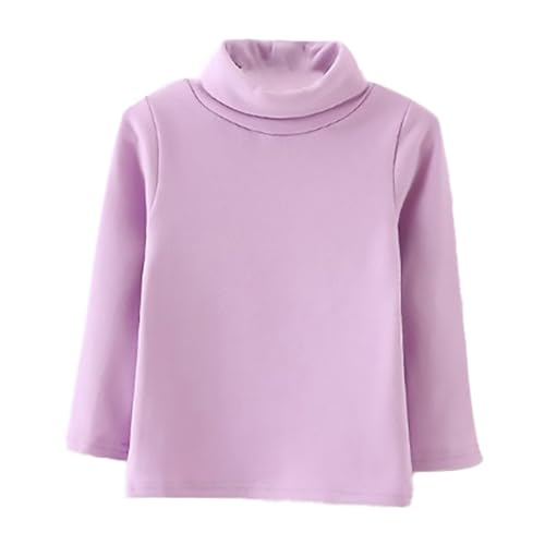 Toddler Girls Turtleneck Sweater Long Sleeve Flannel Fleece Solid Clothes Kids Fall Soft Thermal Comfy Base Layer Tops