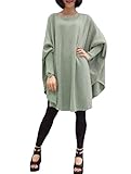 Mordenmiss Women's Oversized Sweater Spring Day Bat Shirt Style 1 Army Green