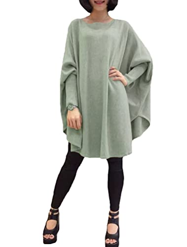 Mordenmiss Women's Oversized Sweater Spring Day Bat Shirt Style 1 Army Green One Size