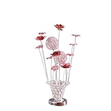 Dévoile la beauté intemporelle : roses en aluminium exquises avec un design de fil rouge/argent, montées sur des branches en aluminium robustes.
