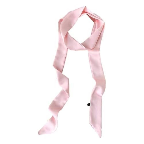 GIMIRO Damen Satin Gürtel 5cm x 195cm Band Imitated Silk Lange Schal Kleid Bund Hut Zubehör (Light Pink)