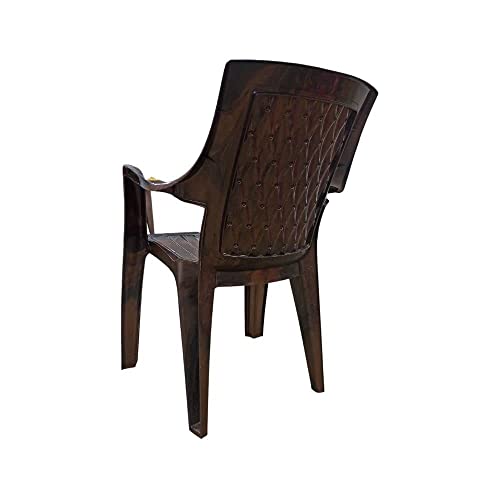 Image of Durable Plastic Chairs for Indoor and Outdoor Use - Comfortable Seating for Home Living Room and Patio, Sturdy and Long-lasting (Brown)
