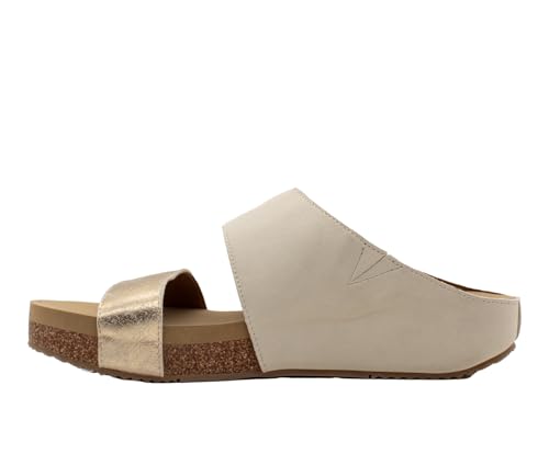 VOLATILE Womens Campfire Metallic Slide Casual Sandals Casual Low Heel 1-2" - Beige, Gold - Size 7 M -  PV1003