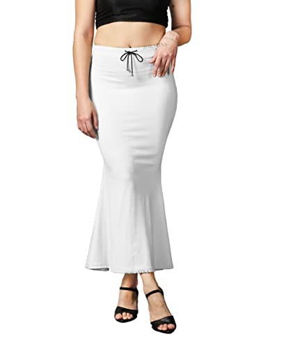 Image of ZORNITSA Cotton Lycra Saree Shapewear Petticoat for Women, Stretchable Saree Shaper Petticoat Inskirt, Shape wear Dress for Saree, Skirts