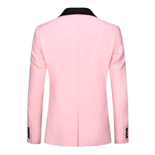 YFFUSHI Men's 2 Piece Suit Shawl Lapel Tuxedo One Button Solid Slim Fit Blazer Jacket Pants4