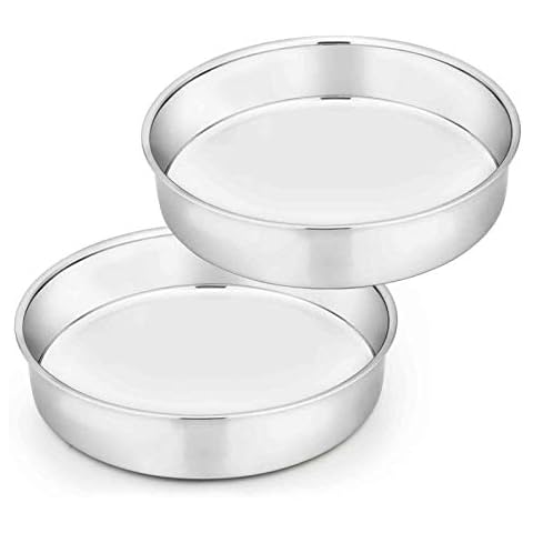 TeamFar 8 Inch Cake Pan Set, Stainless Steel Cover